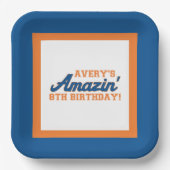 Assiettes En Carton Plaques d'anniversaire d'Avery (Recto)