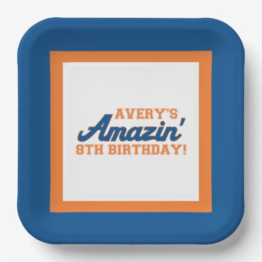 Assiettes En Carton Plaques d'anniversaire d'Avery (Recto)