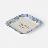 Assiettes En Carton Plaques d'anniversaire de Blue Hydrangea personnal (Angulaire)
