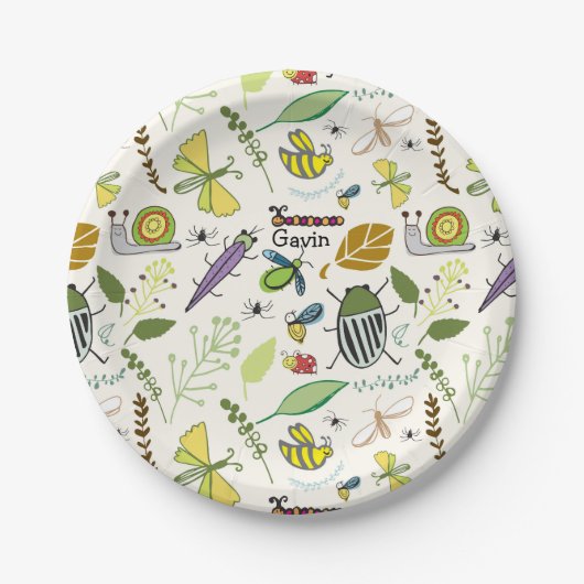 Assiettes En Carton Plaques d'anniversaire de bogues personnalisées (Devant)