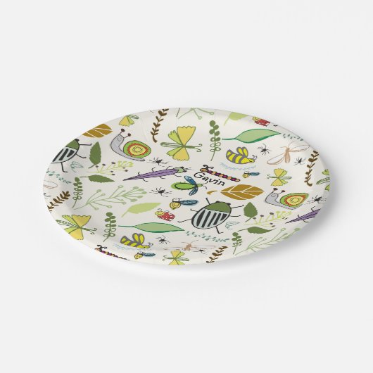 Assiettes En Carton Plaques d'anniversaire de bogues personnalisées (Angle)