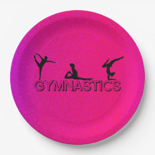 Assiettes En Carton Plaques d'anniversaire de gymnastique pour les fil