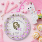 Assiettes En Carton Plaques d'anniversaire de sirène pourpre personnal (Fête)