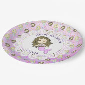 Assiettes En Carton Plaques d'anniversaire de sirène pourpre personnal (Angle)