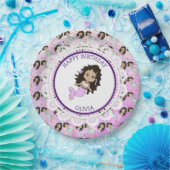 Assiettes En Carton Plaques d'anniversaire de sirène pourpre personnal (Fête)