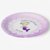 Assiettes En Carton Plaques d'anniversaire de sirène pourpre personnal (Angle)