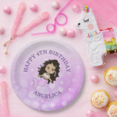 Assiettes En Carton Plaques d'anniversaire de sirène pourpre personnal (Fête)