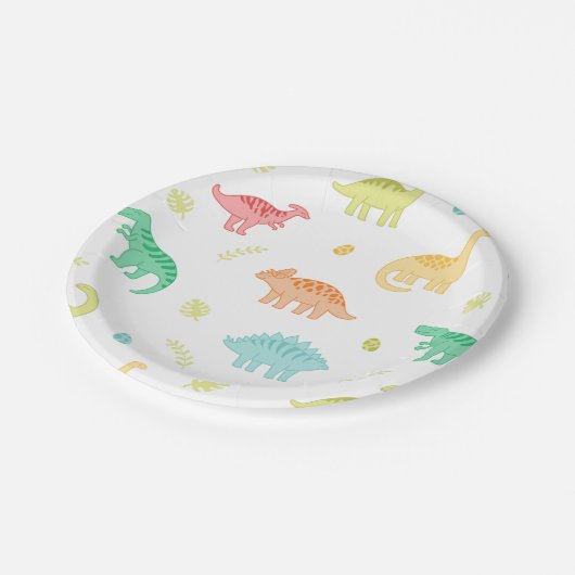 Assiettes En Carton Plaques d'anniversaire Dino-Mite (Angle)