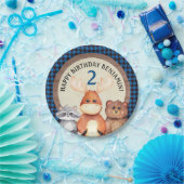 Assiettes En Carton Plaques d'anniversaire du bûcheron bleu (Fête)