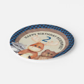 Assiettes En Carton Plaques d'anniversaire du bûcheron bleu (Angle)