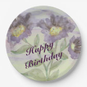Assiettes En Carton Plaques d'anniversaire en papier violet (Devant)