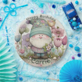 Assiettes En Carton Plaques d'anniversaire Gnome, personnalisées (Fête)