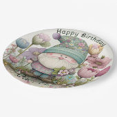 Assiettes En Carton Plaques d'anniversaire Gnome, personnalisées (Angle)