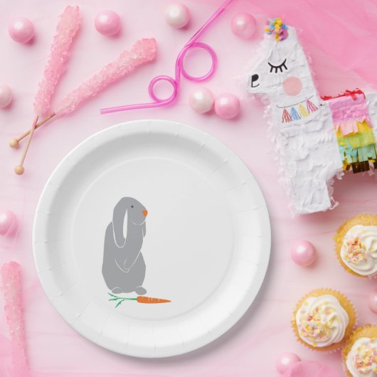 Assiettes En Carton Plaques d'Anniversaire Gris Minimal Moderne (Fête)