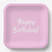 Assiettes En Carton Plaques d'anniversaire Pastel Pink (Recto)