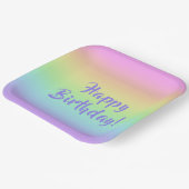 Assiettes En Carton Plaques d'anniversaire Pastel Rainbow Gradient (Angulaire)