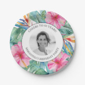 Assiettes En Carton Plaques de 60e anniversaire de Luau tropical (Devant)