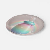 Assiettes En Carton Plaques de Baby shower arc-en-ciel (Angle)