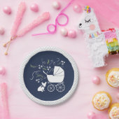 Assiettes En Carton Plaques de Baby shower Buldog Français Design 2 (Fête)