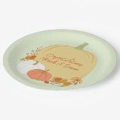 Assiettes En Carton Plaques de Baby shower Citrouille d'automne (Angle)