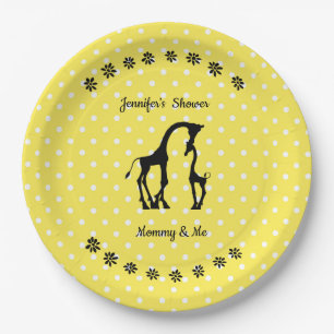 Assiettes En Carton Plaques de Baby shower de la girafe Pointe Jaune