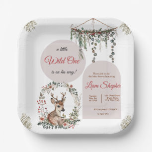 Assiettes En Carton Plaques de Baby shower en bois munies et modifiabl