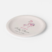 Assiettes En Carton Plaques de Baby shower en Flamant rose rose (Angle)