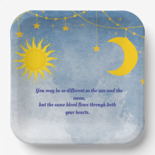Assiettes En Carton Plaques de Baby shower jumeaux Sun et Moon