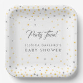 Assiettes En Carton Plaques de Baby shower Twinkle Little Star (Recto)