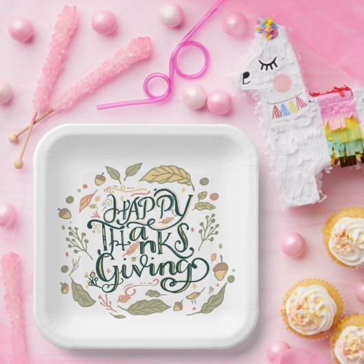 Assiettes En Carton Plaques de bon thanksgiving (Fête)