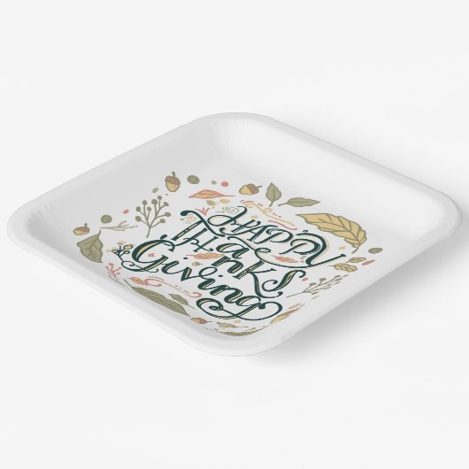 Assiettes En Carton Plaques de bon thanksgiving (Angulaire)