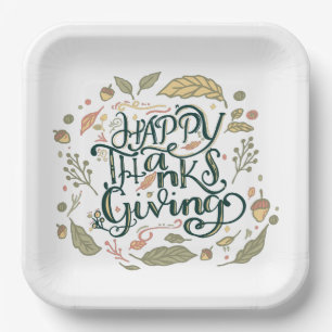 Assiettes En Carton Plaques de bon thanksgiving