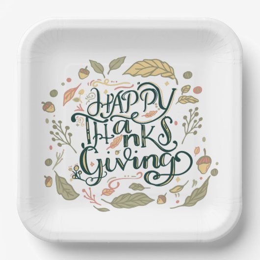 Assiettes En Carton Plaques de bon thanksgiving (Recto)