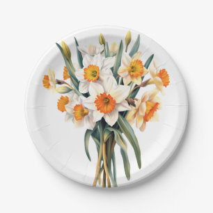 Assiettes En Carton Plaques de bouquet de jonquille