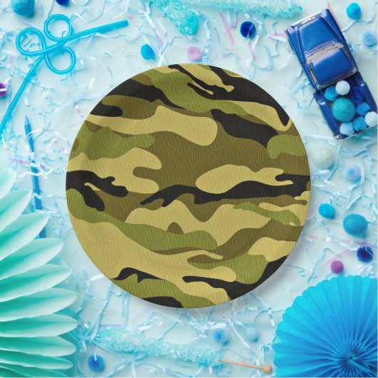 Assiettes En Carton plaques de camouflage (Fête)