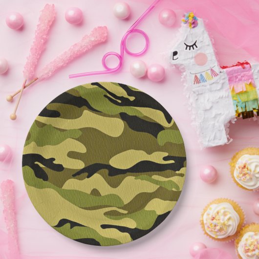 Assiettes En Carton plaques de camouflage (Fête)