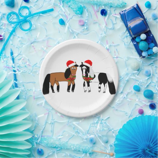 Assiettes En Carton Plaques de Cheval de Noël (Fête)