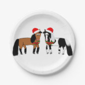 Assiettes En Carton Plaques de Cheval de Noël (Devant)