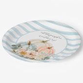 Assiettes En Carton Plaques de Citrouille bleu Dusty Baby shower d'aut (Angle)