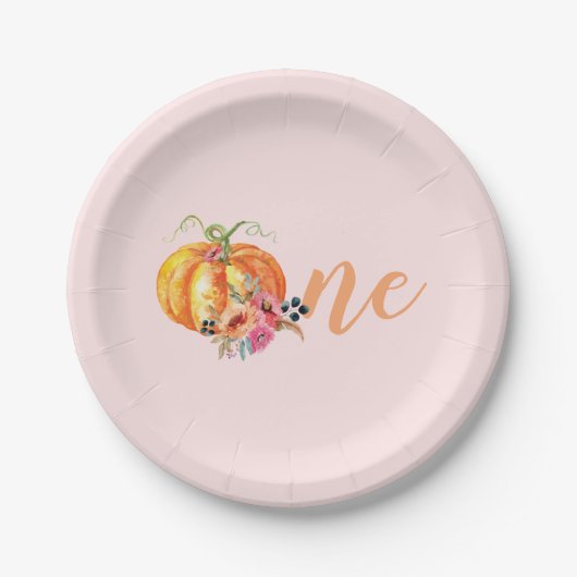 Assiettes En Carton Plaques de Citrouille Fleur d'anniversaire (Devant)