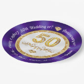 Assiettes En Carton Plaques de dessert du 50e anniversaire ou dîner de (Angle)