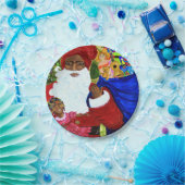 Assiettes En Carton Plaques de dîner en papier Père Noël noir pour Noë (Fête)