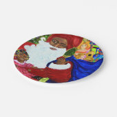 Assiettes En Carton Plaques de dîner en papier Père Noël noir pour Noë (Angle)