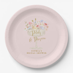 Assiettes En Carton Plaques de douche nuptiale au champagne rose perso