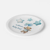 Assiettes En Carton Plaques de douche pour bébé bleu Teddy Bear (Angle)