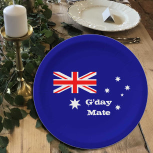 Assiettes En Carton Plaques de drapeau australienne, fête, anniversair