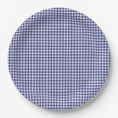 Assiettes En Carton PLAQUES DE En vichy-PAPIER Bleu-Blanc (Devant)