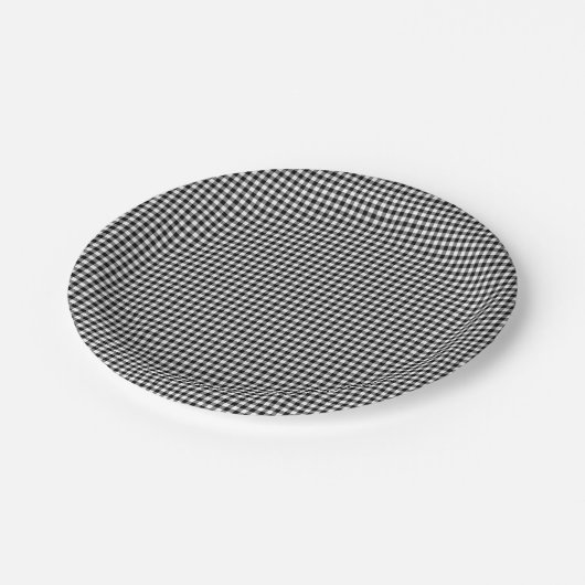 Assiettes En Carton PLAQUES DE En vichy-PAPIER Noir-Blanc (Angle)