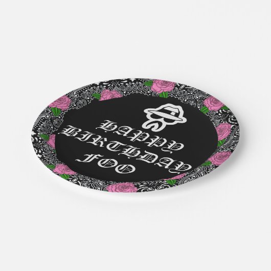 Assiettes En Carton Plaques de fête à thème Cholo (Angle)