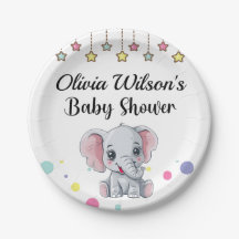 Plaques de fête baby shower, Plaque à thème élépha